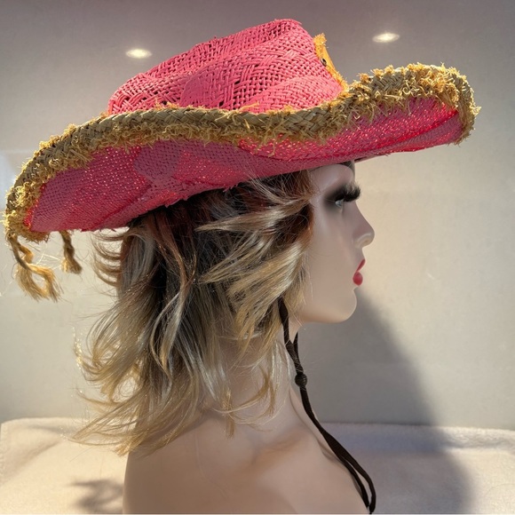 Coastal Cowgirl Corona Pink Western Straw Hat by TONPSOM | Size M - Picture 5 of 12
